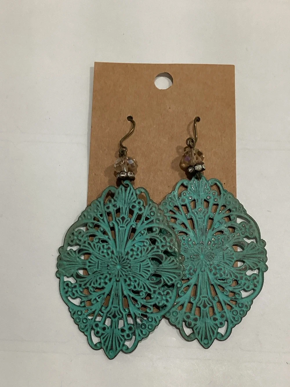 Turquoise Filigree Drop Earrings - Women Jewelry